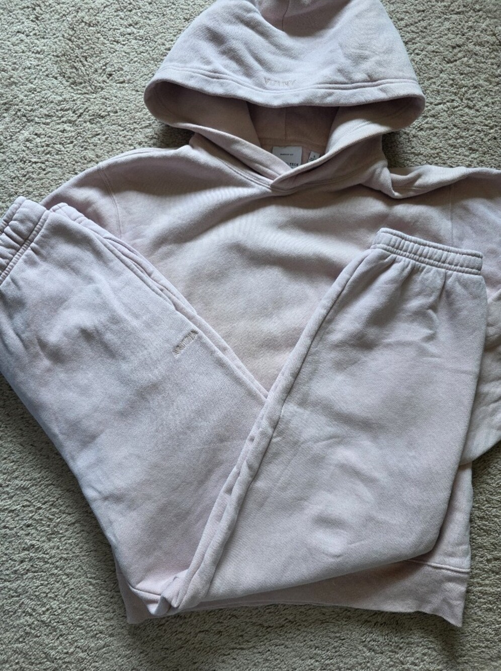 Aritzia Megafit Pink Sweatfleece Cozy Fleece Set Small